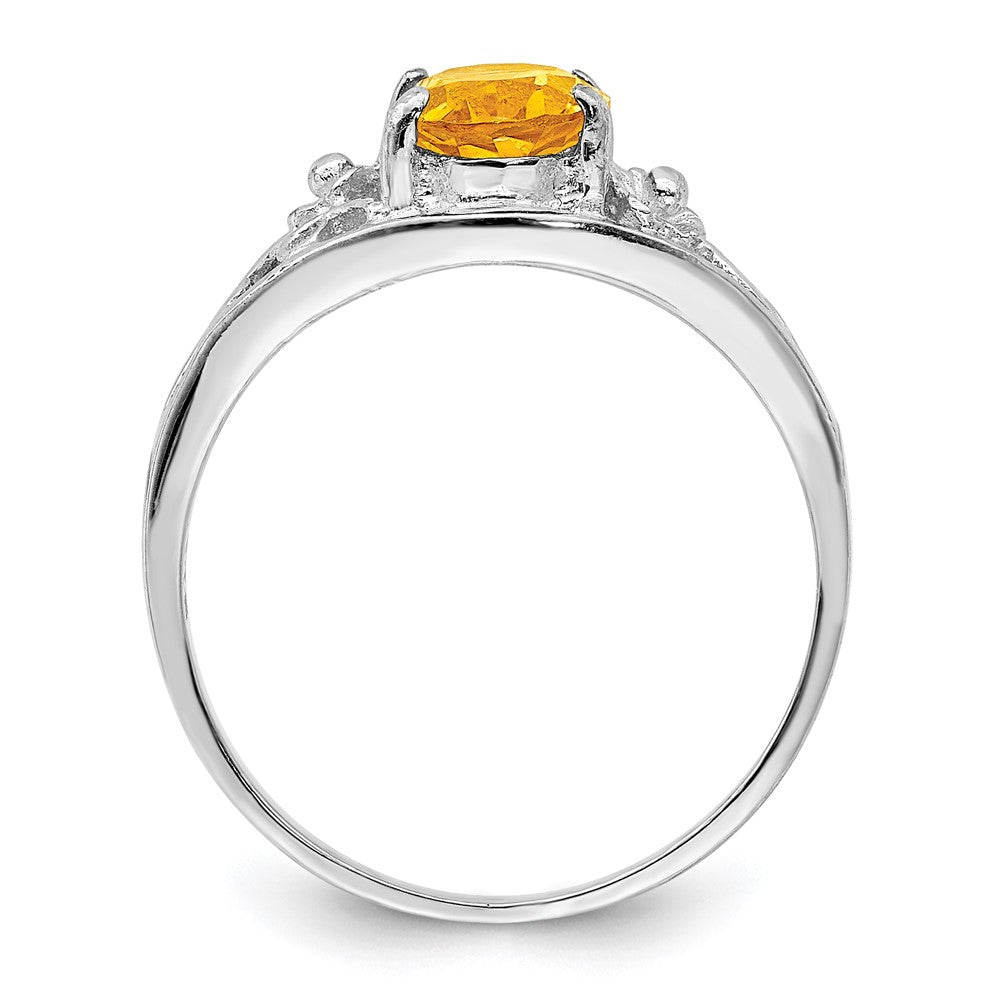 Sterling Silver Rhodium Citrine ring - 3