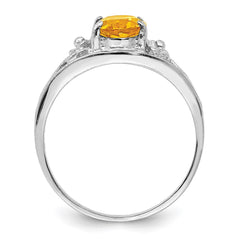 Sterling Silver Rhodium Citrine ring - 3