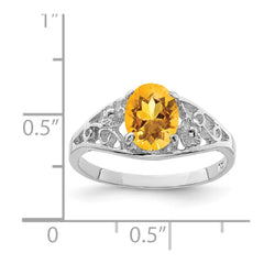 Sterling Silver Rhodium Citrine ring - 2