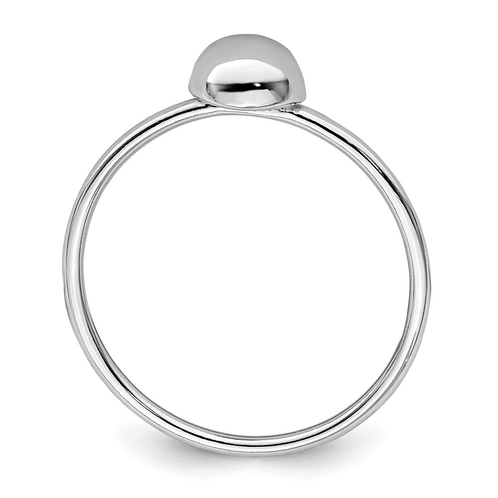 Sterling Silver Rhodium-plated Polished Bead Ring - 3