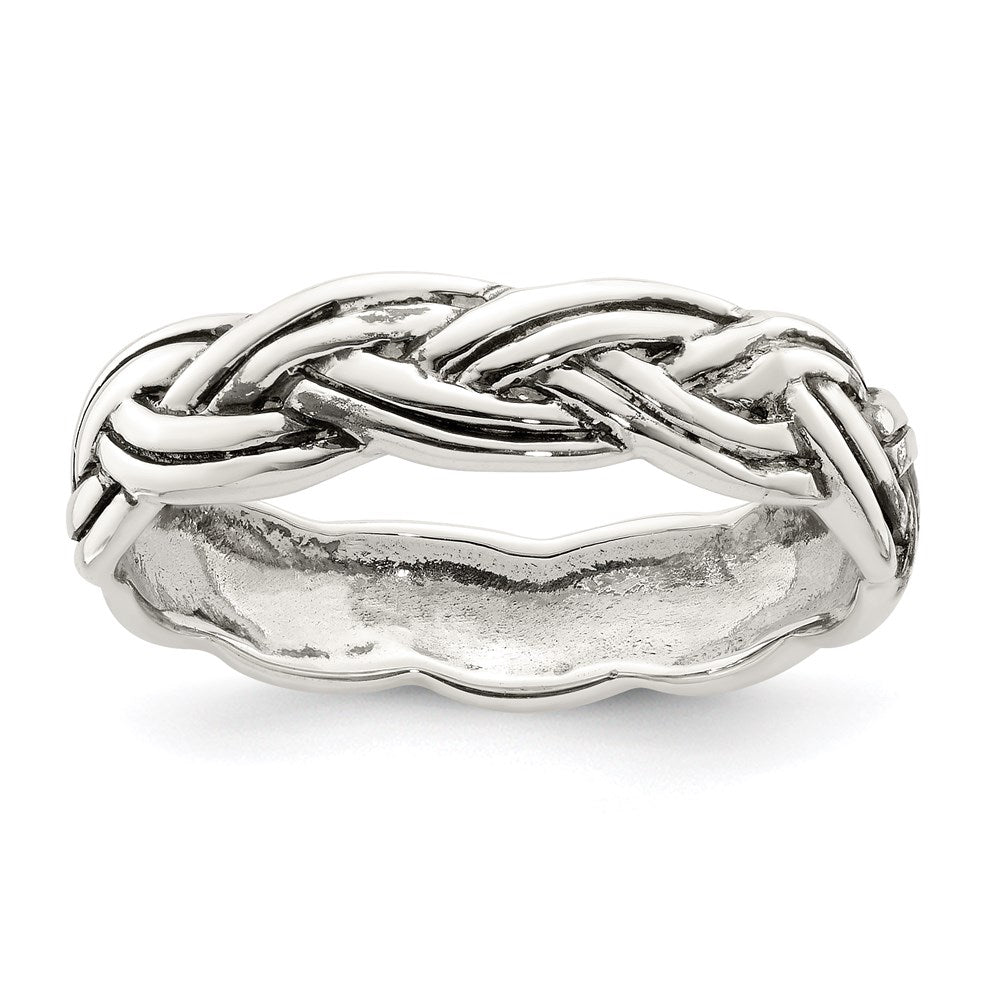 Sterling Silver Antiqued Celtic Band - 2