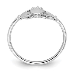 Sterling Silver Rhodium-plated Claddagh Ring - 2