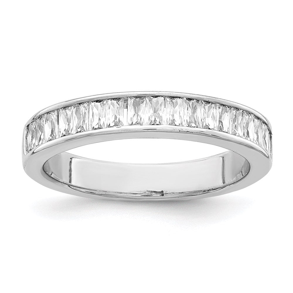 Sterling Silver Rhodium Plated CZ Ring - 5