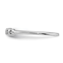 Sterling Silver Rhodium-plated 5-Bezel CZ Ring - 2