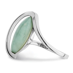 Sterling Silver Rhodium-plated Larimar Twisted Ring - 2