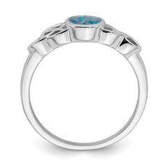 Sterling Silver Rhodium-plated Lab Created Opal Ring - 2