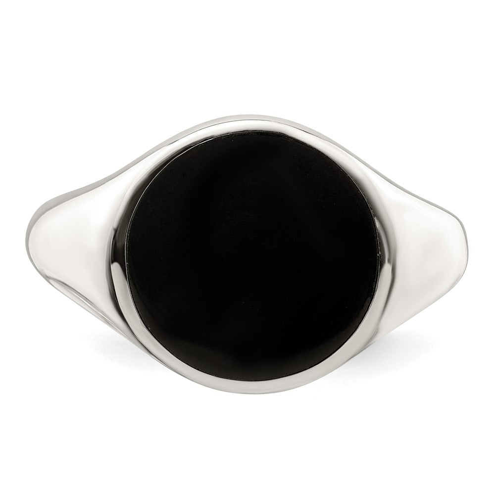 Sterling Silver Onyx Inlay Ring - 3