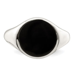 Sterling Silver Onyx Inlay Ring - 3