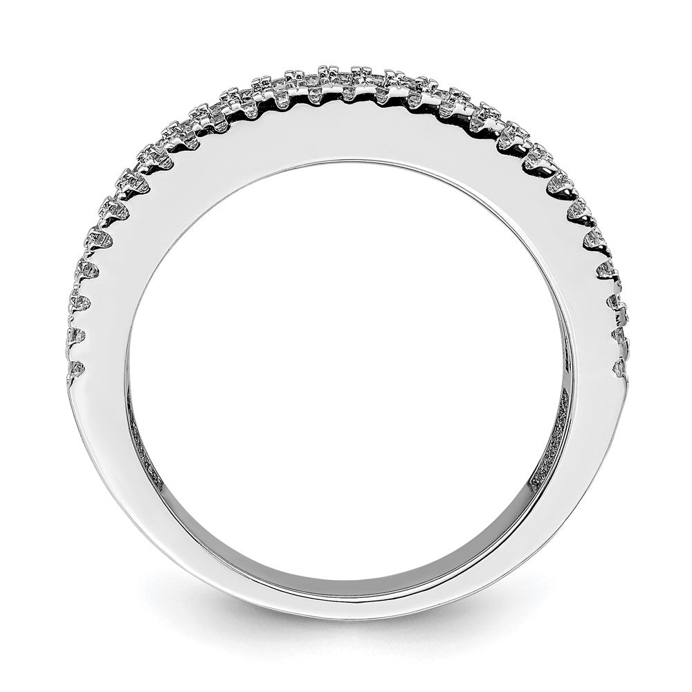 Sterling Silver Rhodium-plated Synthetic Blue Spinel & CZ Ring - 2