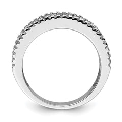 Sterling Silver Rhodium-plated Lab Cr Blue Spinel & CZ Ring