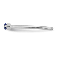 Sterling Silver Rhodium Plated Blue CZ Ring - 3