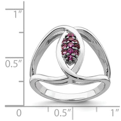 Sterling Silver Rhod-plat Rhodolite Garnet Ring - 3