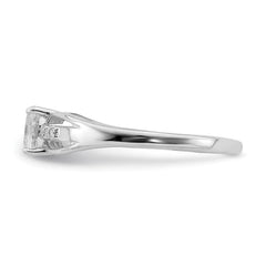 Sterling Silver Rhod-plated Diamond White Topaz Ring - 3