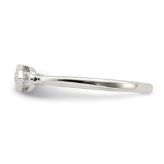 Sterling Silver Rhodium-plated Polished White Topaz Ring - 2