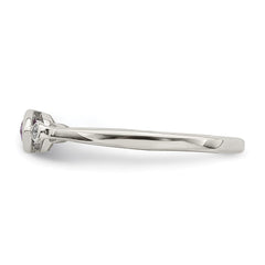 Sterling Silver Rhodium-plated Polished Amethyst/White Topaz Ring - 2