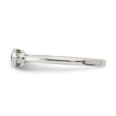 Sterling Silver Rhodium-plated Polished Citrine and White Topaz Ring - 2