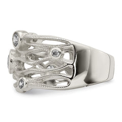 Sterling Silver Fancy CZ Ring - 5