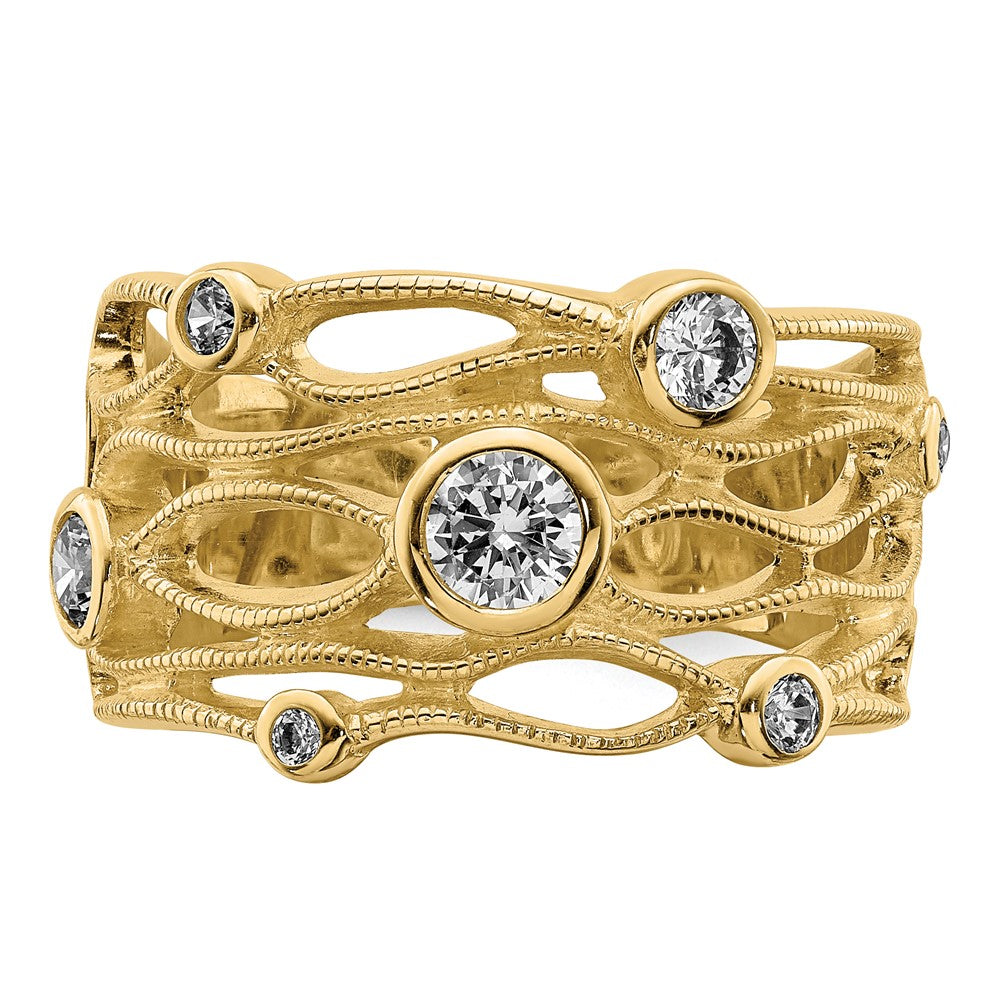 Sterling Silver Fancy CZ Ring - 5