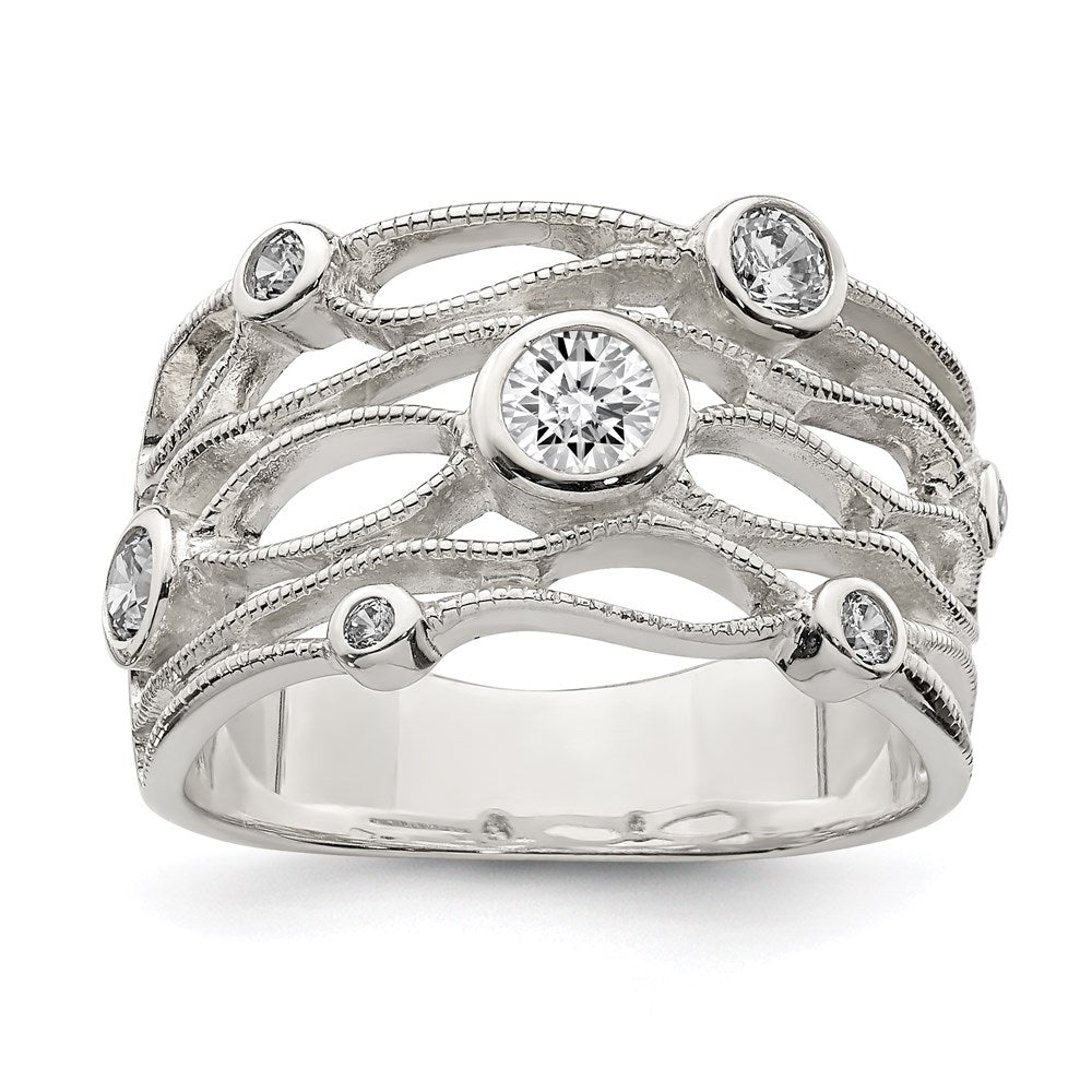 Sterling Silver Fancy CZ Ring - 2
