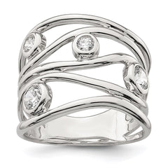 Sterling Silver Fancy CZ Ring - 6