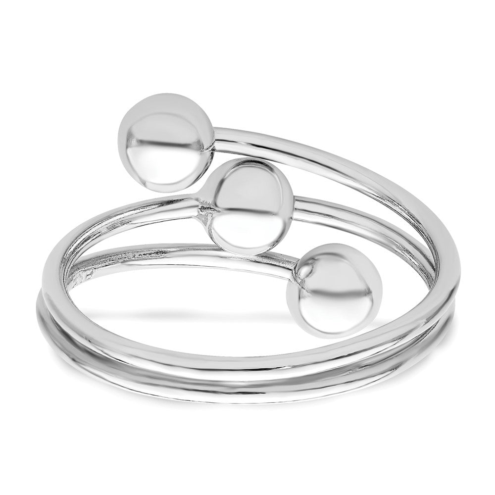Sterling Silver Rhodium-plated Polished 3 Ball Ring - 3