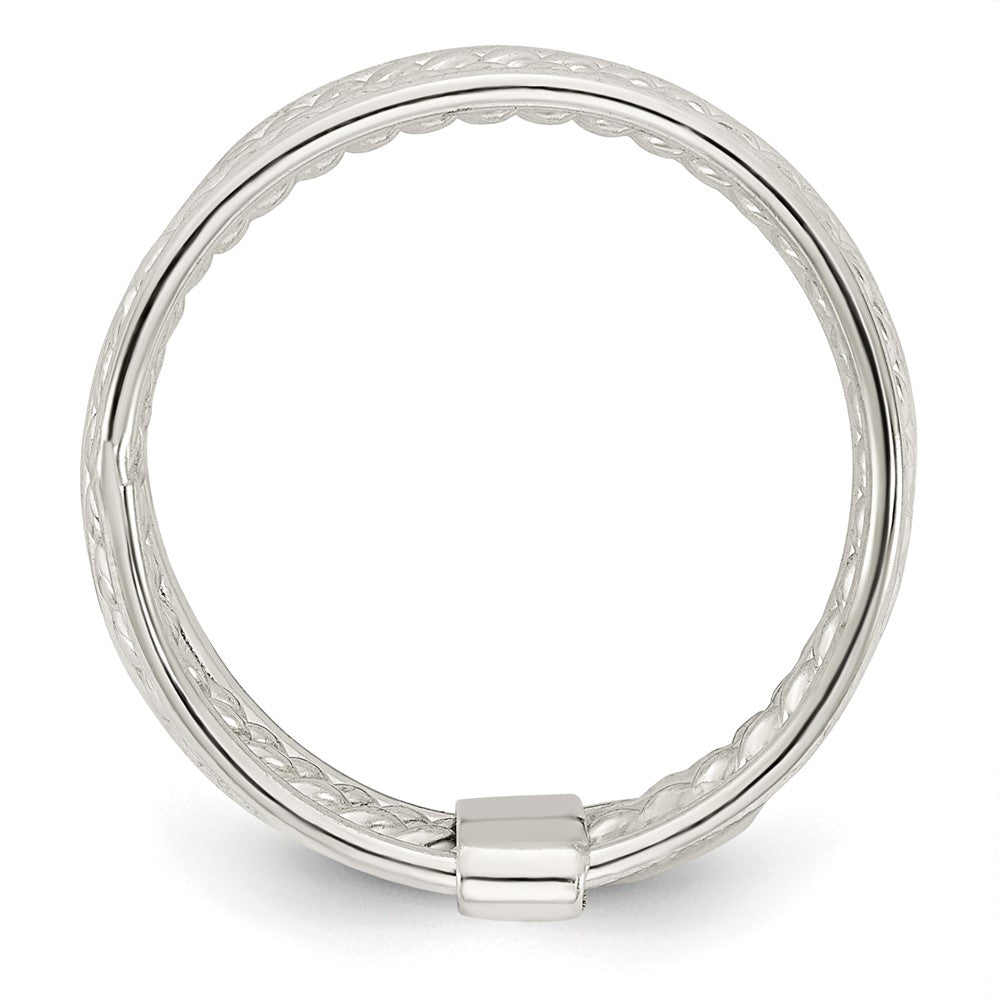 Sterling Silver Polished & Twisted Multiple Attached Rings - 2