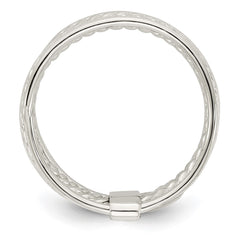 Sterling Silver Polished & Twisted Multiple Attached Rings - 2