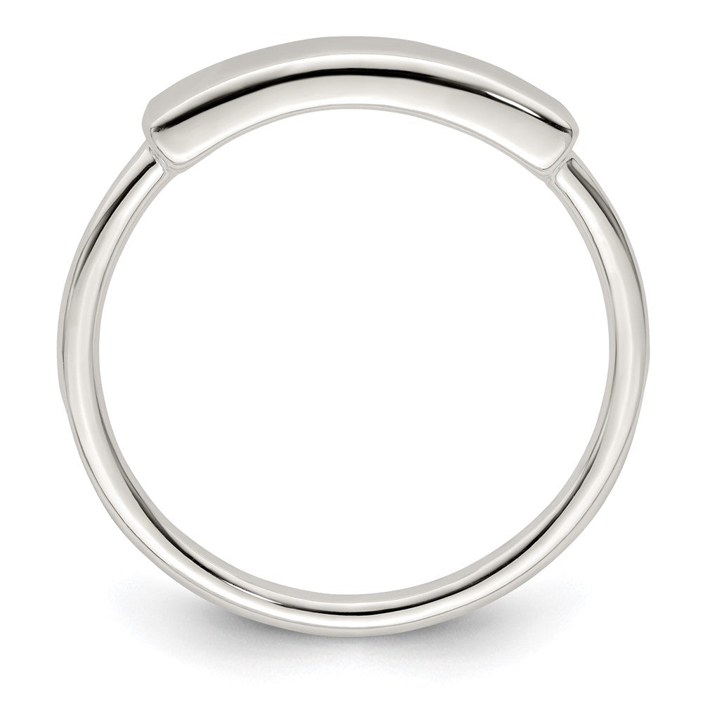 Sterling Silver Polished Engraveable Top Ring - 3