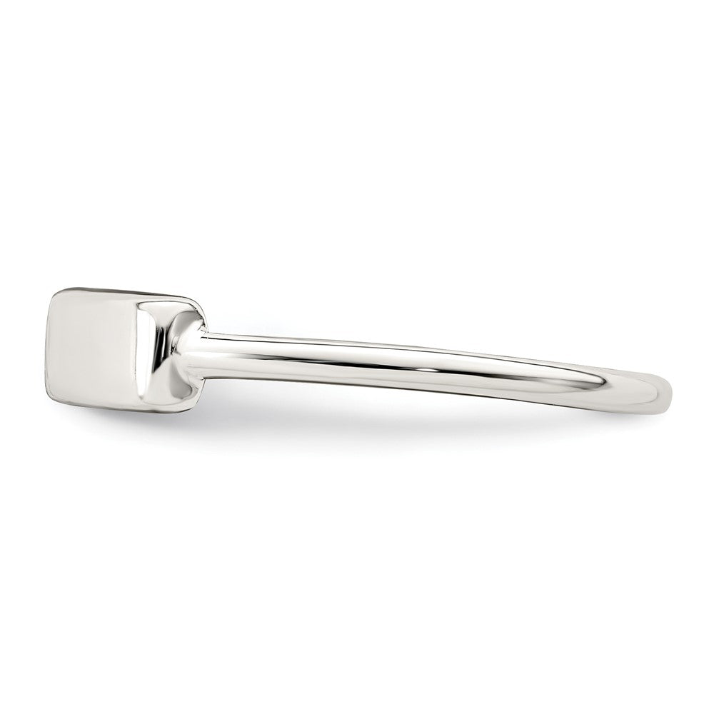 Sterling Silver Polished Engraveable Top Ring - 3