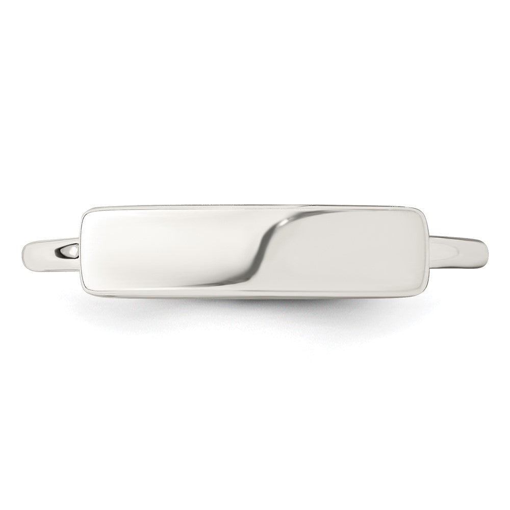 Sterling Silver Polished Engraveable Top Ring - 3