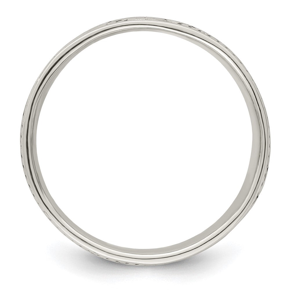Sterling Silver Antiqued Rope Design Ring - 3