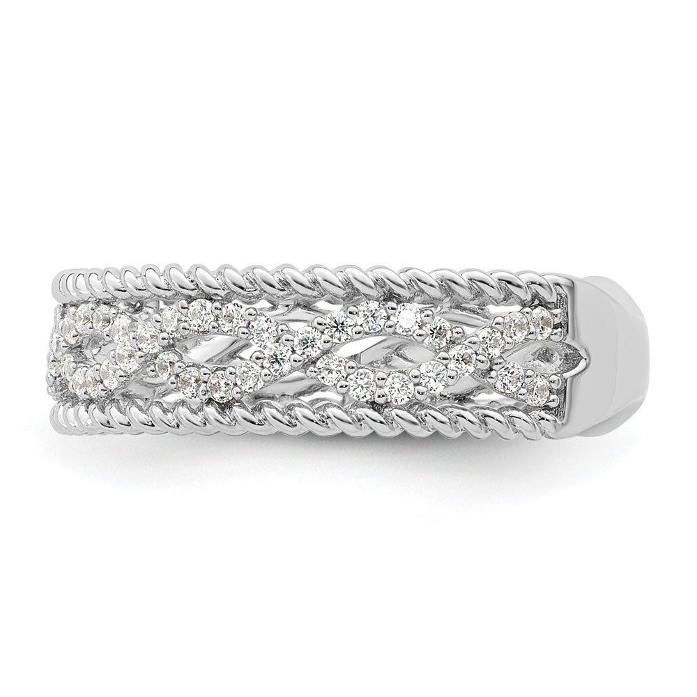 Sterling Silver Rhodium plated CZ Band - 2