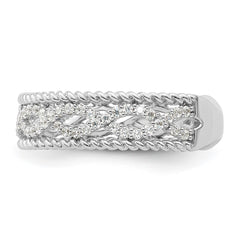 Sterling Silver Rhodium plated CZ Band - 2
