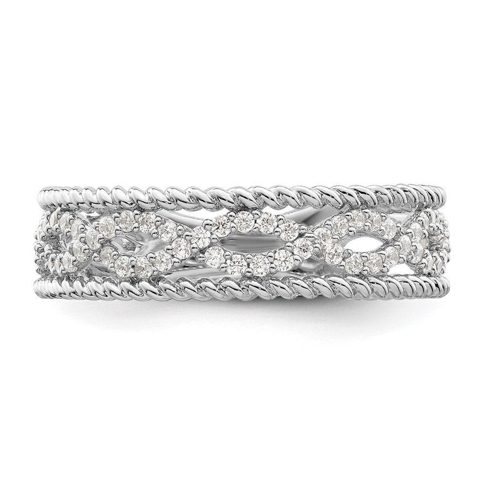 Sterling Silver Rhodium plated CZ Band - 2