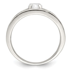 Sterling Silver CZ Flower Ring - 3