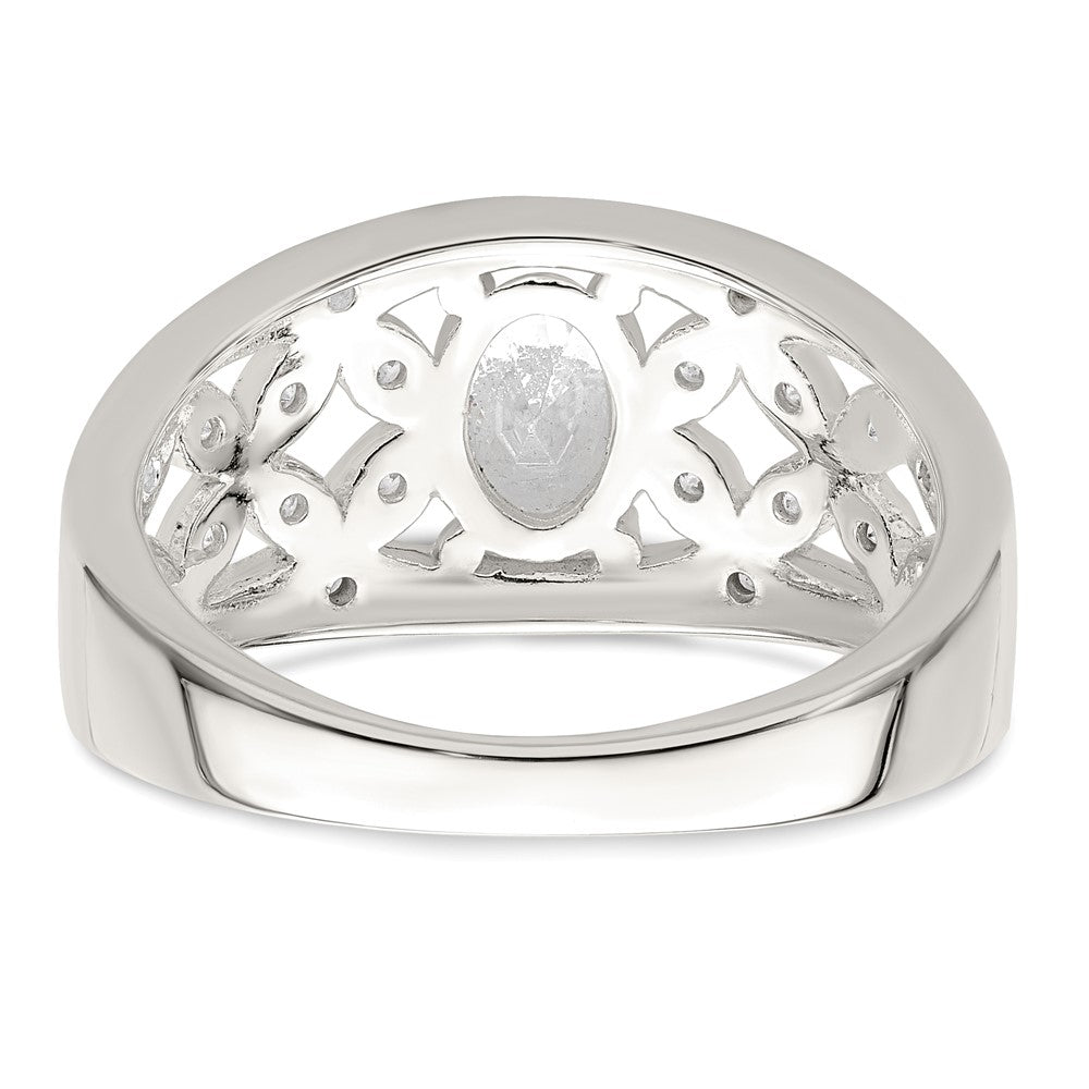 Sterling Silver CZ Flower Ring - 3