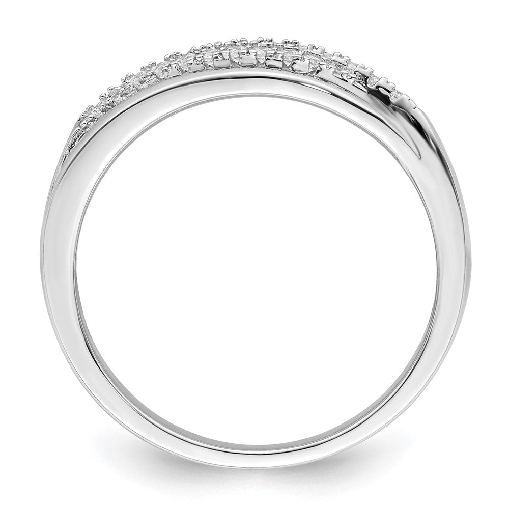 Sterling Silver Rhodium plated CZ Twisted Band - 2