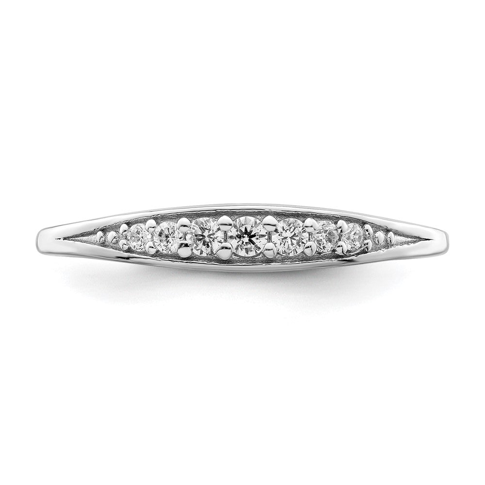 Sterling Silver Rhodium-plated Polished CZ Ring - 9