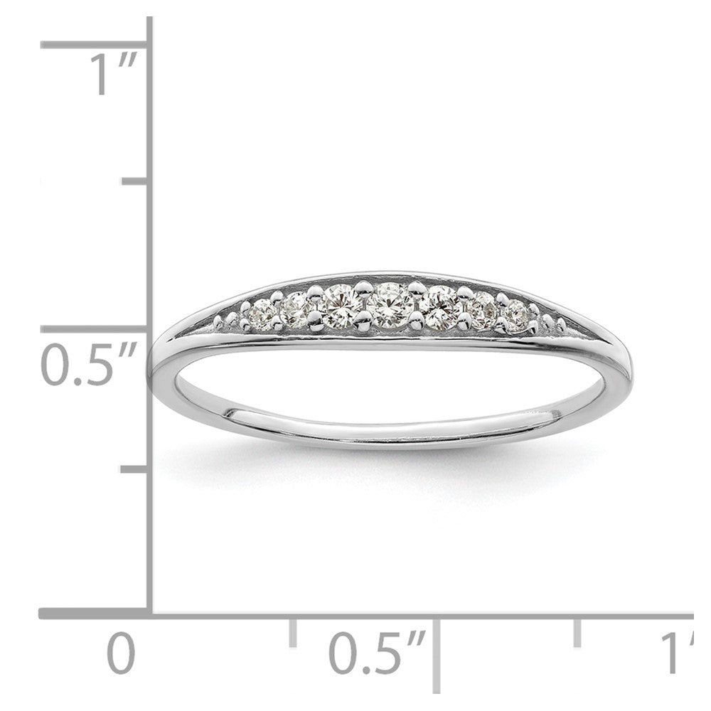 Sterling Silver Rhodium-plated Polished CZ Ring - 9