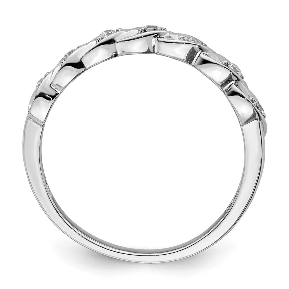 Sterling Silver RH Polished CZ Twisted Ring - 2