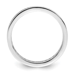 Sterling Silver Polished Rhodium-plated Channel Set CZ Band - 2