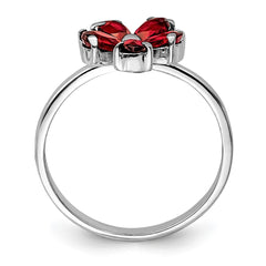 Sterling Silver Rhodium-plated Garnet Ring - 15