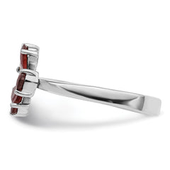 Sterling Silver Rhodium-plated Garnet Ring - 14
