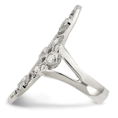 Sterling Silver Polished Fancy CZ Ring - 2