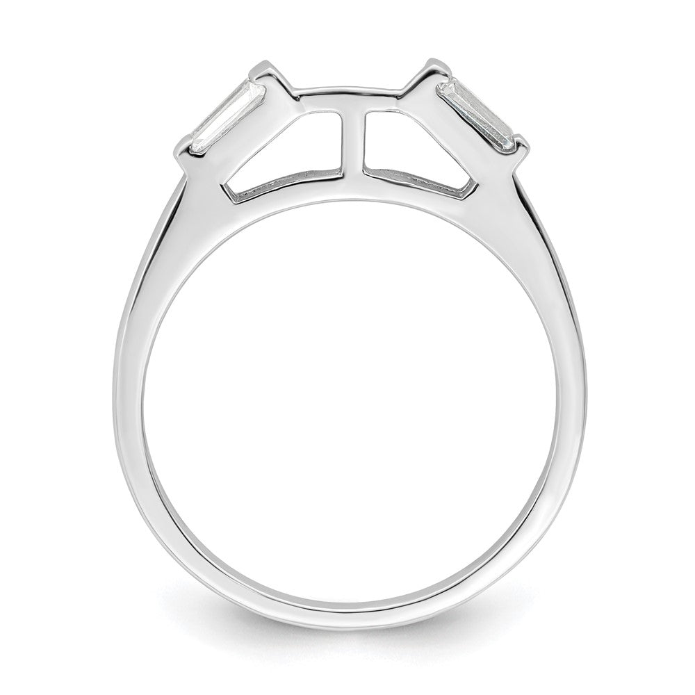 Sterling Silver Rhodium-plated CZ Two Piece Wedding Set Rings - 3