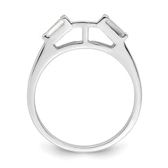 Sterling Silver Rhodium-plated CZ Two Piece Wedding Set Rings - 3