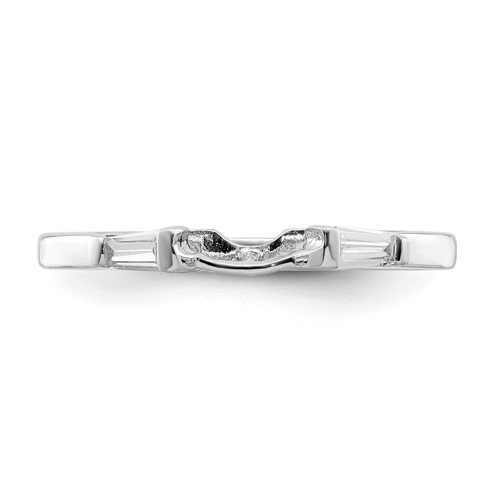 Sterling Silver Rhodium-plated CZ Two Piece Wedding Set Rings - 3