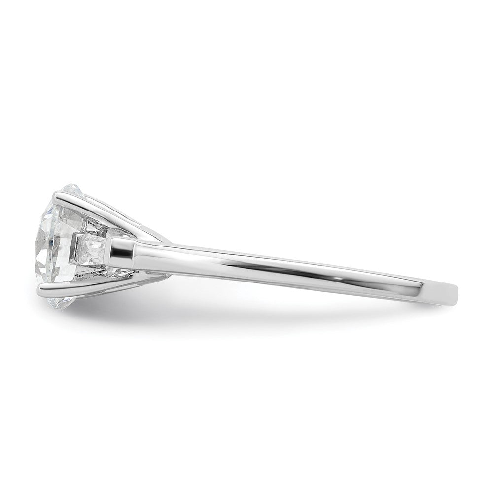 Sterling Silver Rhodium-plated CZ Two Piece Wedding Set Rings - 3