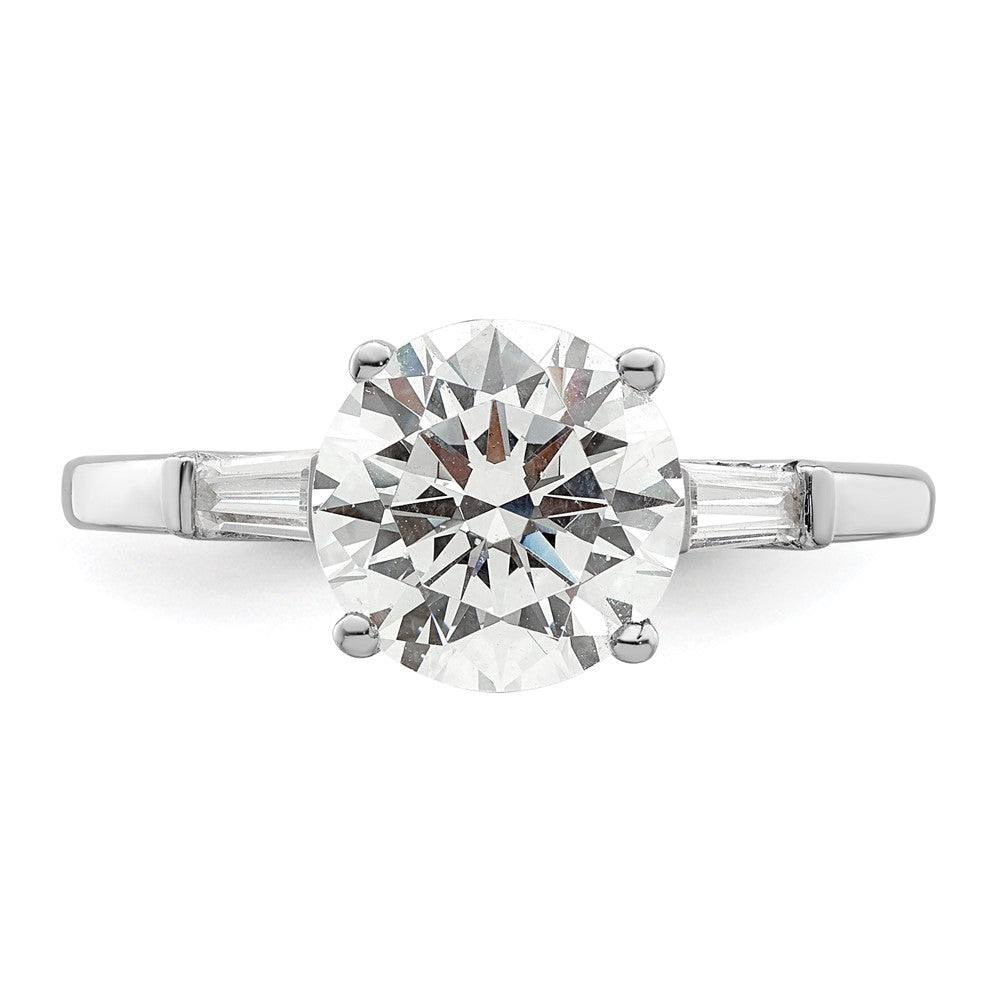 Sterling Silver Rhodium-plated CZ Two Piece Wedding Set Rings - 3