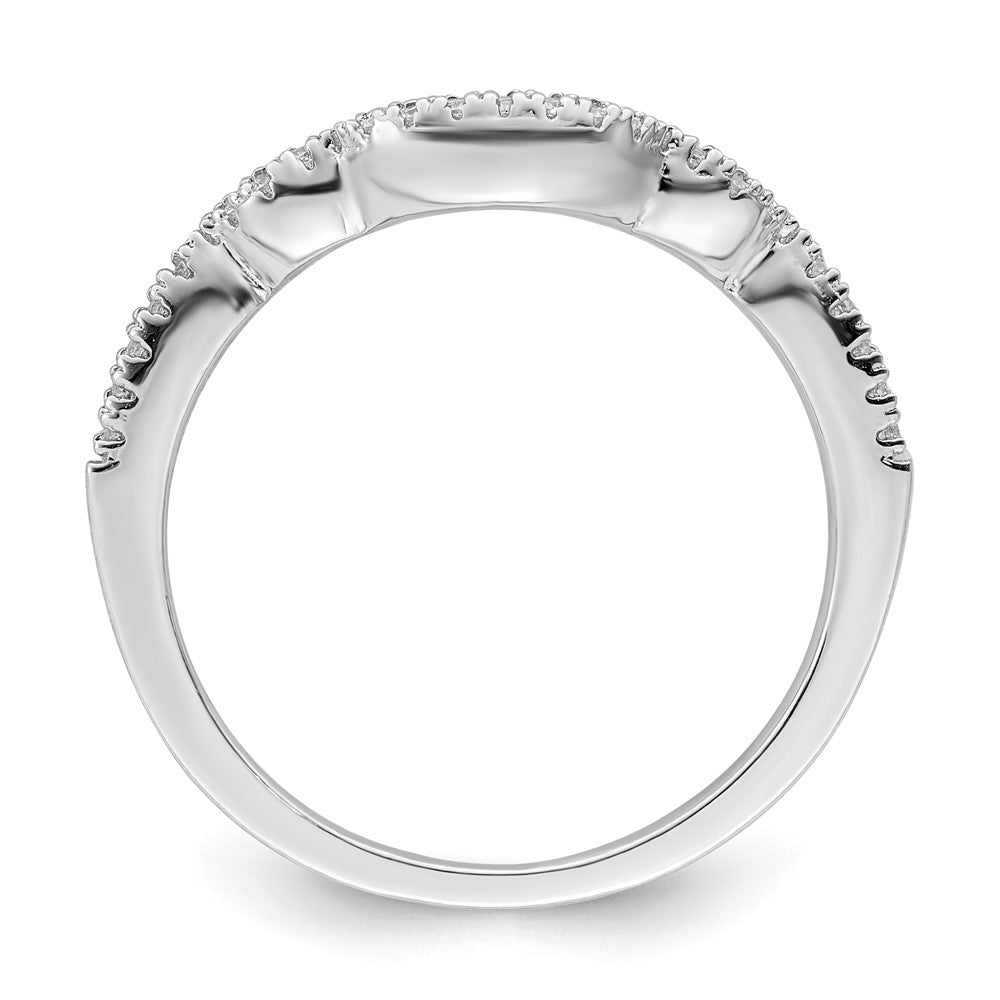 Sterling Silver Rhodium plated 2 piece CZ Bridal Ring Set - 2